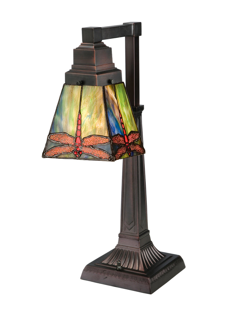 Meyda Tiffany 48212 One Light Desk Lamp, Pbag Flame Orange