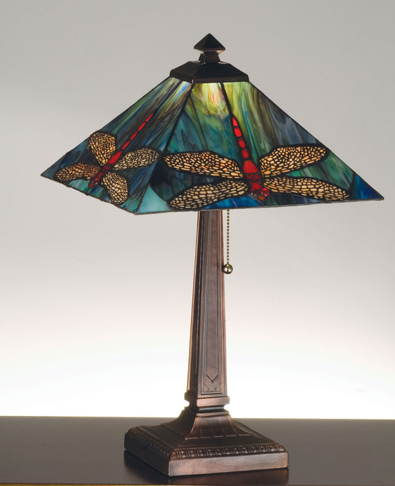 Meyda Tiffany 26290 One Light Table Lamp, Pbag Flame Orange