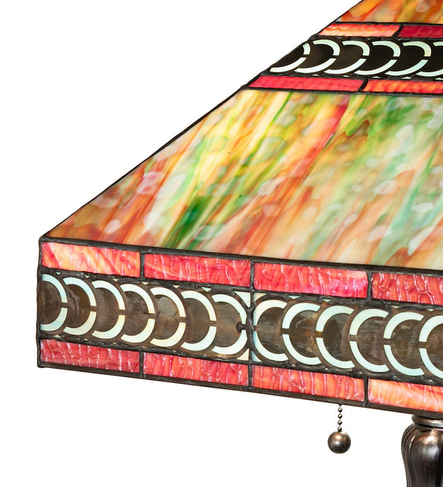 Meyda Tiffany 31227 Three Light Table Lamp, Rust