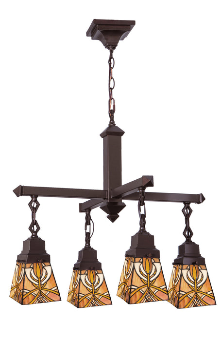 Meyda Tiffany 24273 Four Light Chandelier, Xaia Ha Beige