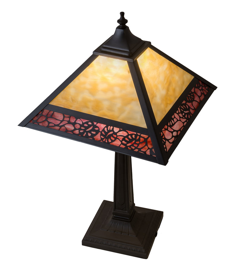 Meyda Tiffany 26828 One Light Table Lamp, Mahogany Bronze