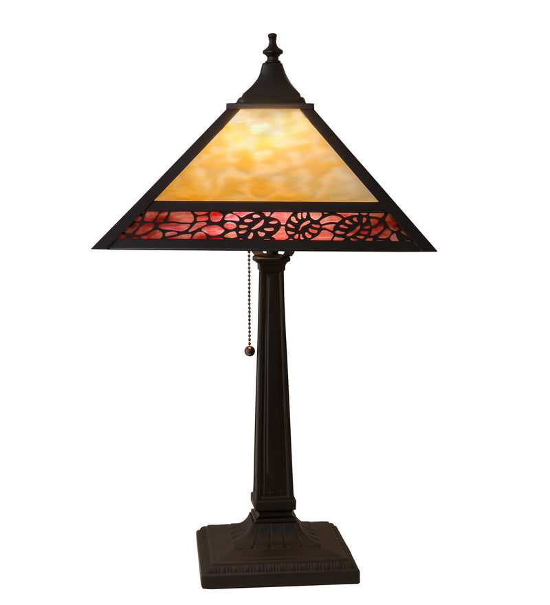 Meyda Tiffany 26828 One Light Table Lamp, Mahogany Bronze