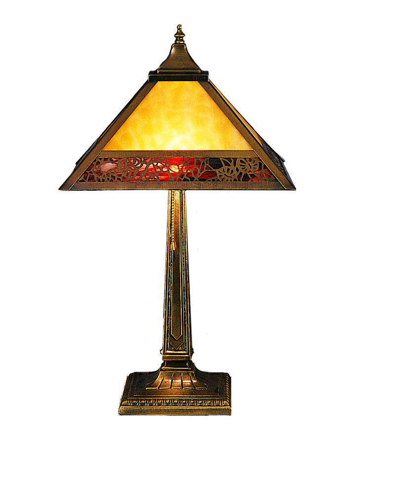 Meyda Tiffany 26828 One Light Table Lamp, Mahogany Bronze