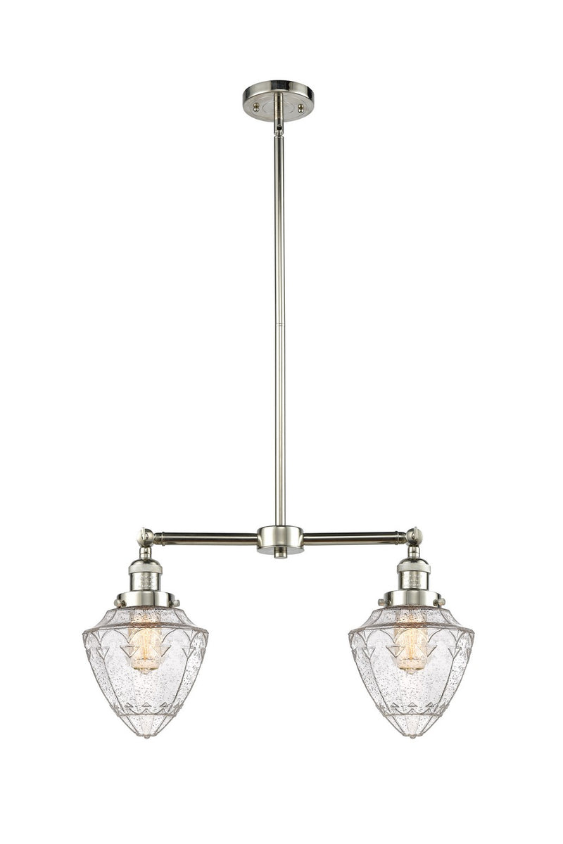 Innovations 209-PN-G664-7 Two Light Island Pendant, Polished Nickel