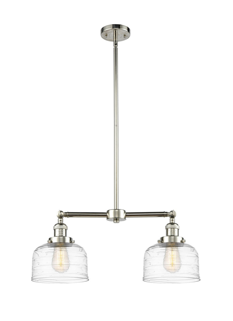 Innovations 209-PN-G713 Two Light Island Pendant, Polished Nickel