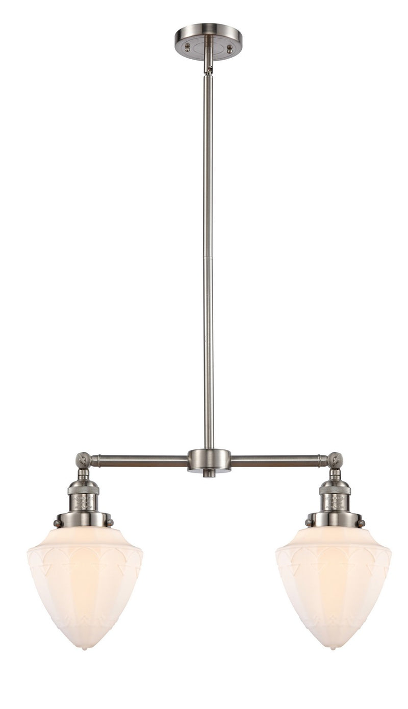 Innovations 209-SN-G661-7 Two Light Island Pendant, Brushed Satin Nickel