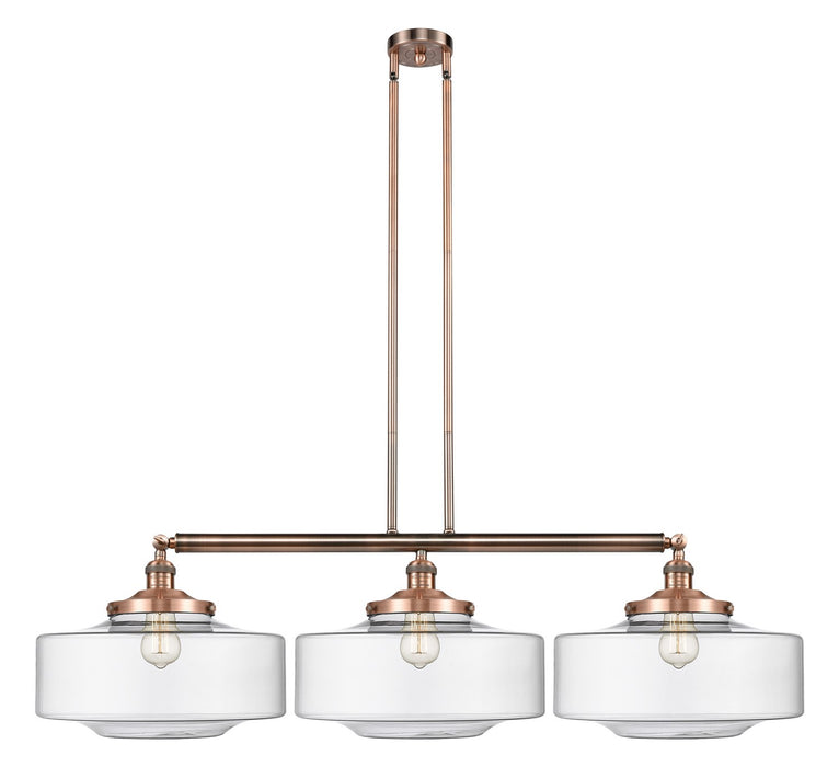 Innovations 213-AC-G692-16 Three Light Island Pendant, Antique Copper