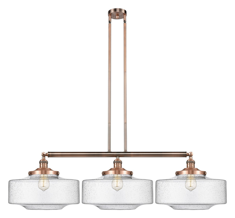Innovations 213-AC-G694-16 Three Light Island Pendant, Antique Copper