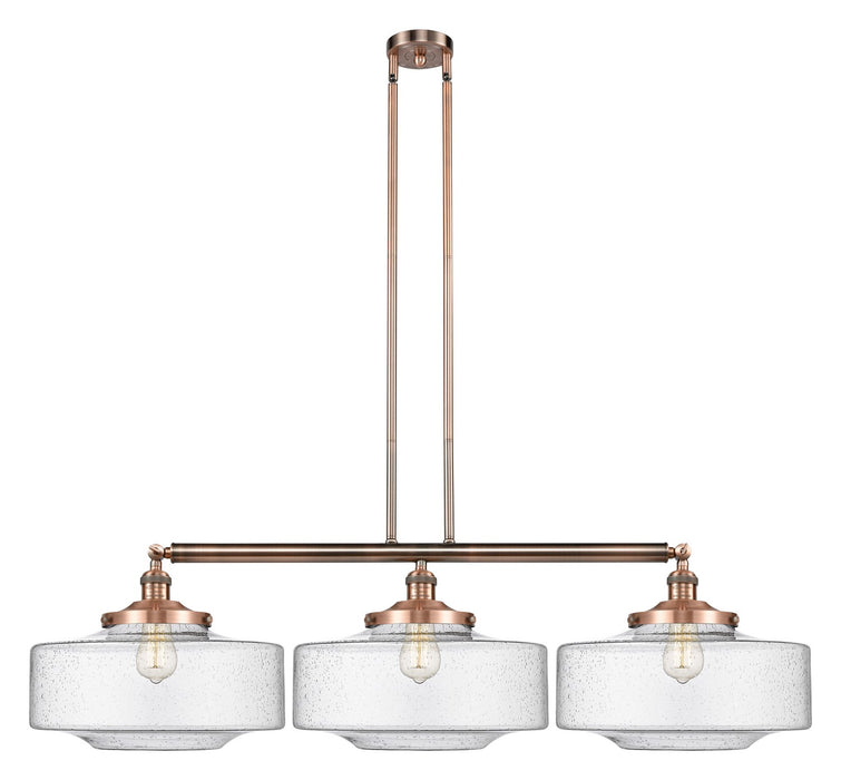Innovations 213-AC-G694-16 Three Light Island Pendant, Antique Copper