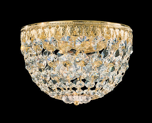 Schonbek 1558-40O Three Light Flush Mount, Polished Silver