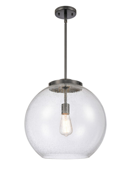 Innovations 221-1S-BK-G124-16 One Light Pendant, Matte Black