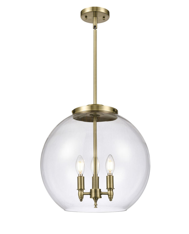 Innovations 221-3S-AB-G122-16 Three Light Pendant, Antique Brass