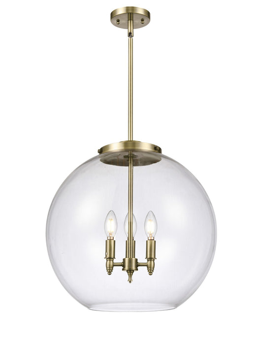 Innovations 221-3S-AB-G122-18 Three Light Pendant, Antique Brass