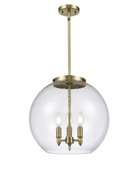 Innovations 221-3S-AB-G124-16 Three Light Pendant, Antique Brass