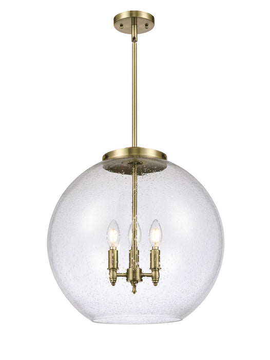 Innovations 221-3S-AB-G124-18 Three Light Pendant, Antique Brass