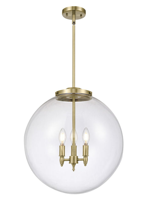 Innovations 221-3S-AB-G202-18 Three Light Pendant, Antique Brass