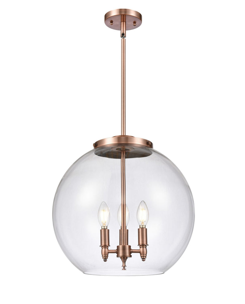 Innovations 221-3S-AC-G122-16 Three Light Pendant, Antique Copper