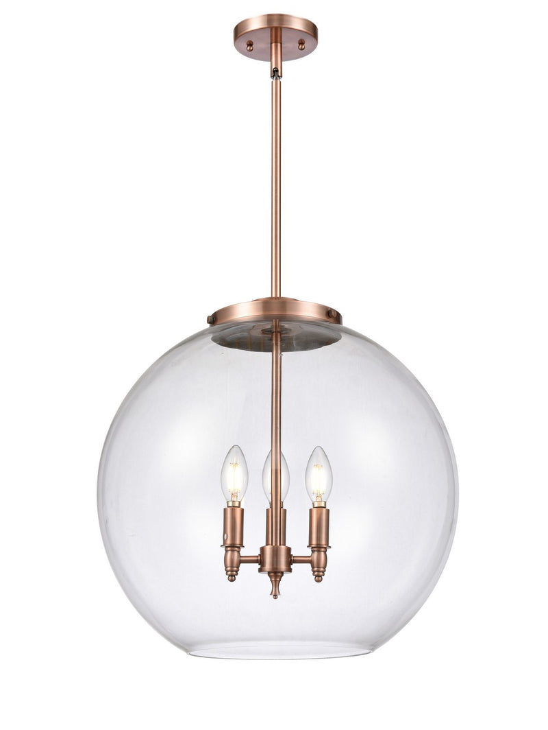 Innovations 221-3S-AC-G122-18 Three Light Pendant, Antique Copper