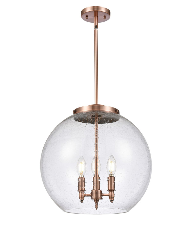 Innovations 221-3S-AC-G124-16-LED LED Pendant, Antique Copper