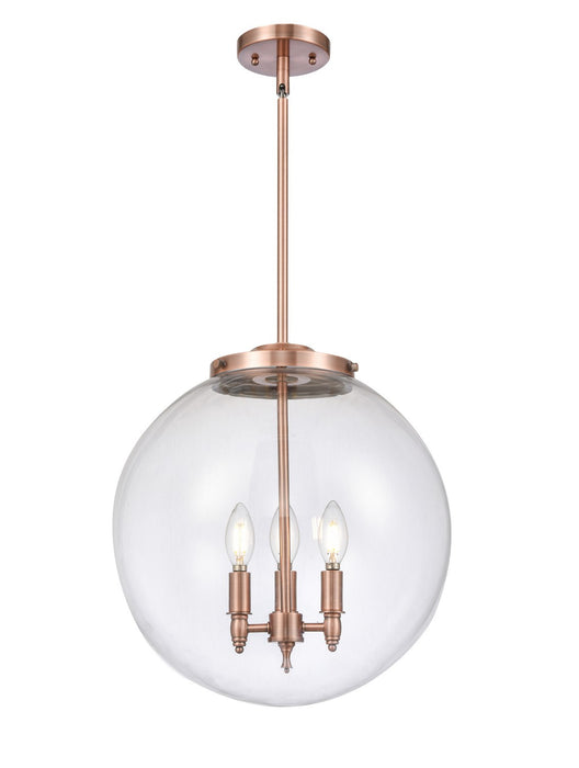 Innovations 221-3S-AC-G202-16 Three Light Pendant, Antique Copper