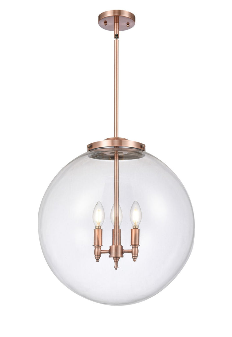 Innovations 221-3S-AC-G202-18-LED LED Pendant, Antique Copper