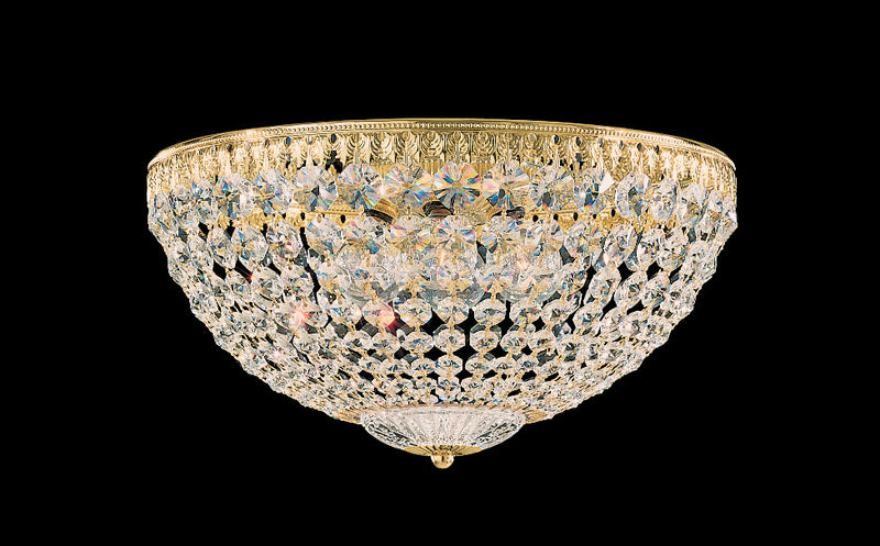 Schonbek 1564-40R Five Light Flush Mount, Polished Silver