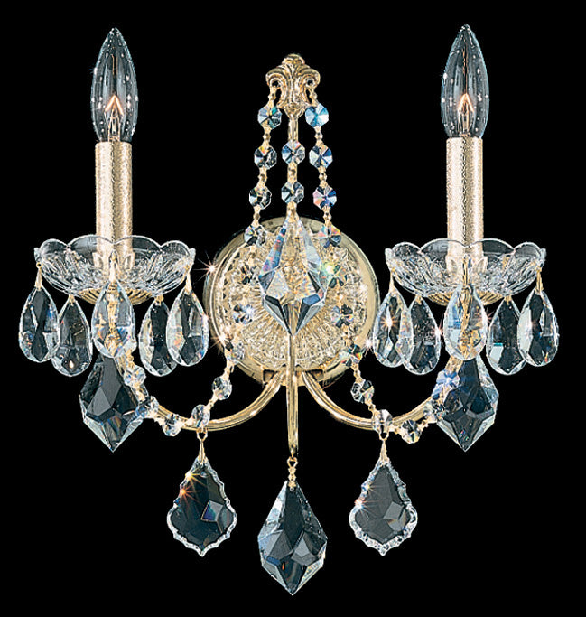 Schonbek 1702-48 Two Light Wall Sconce, Antique Silver