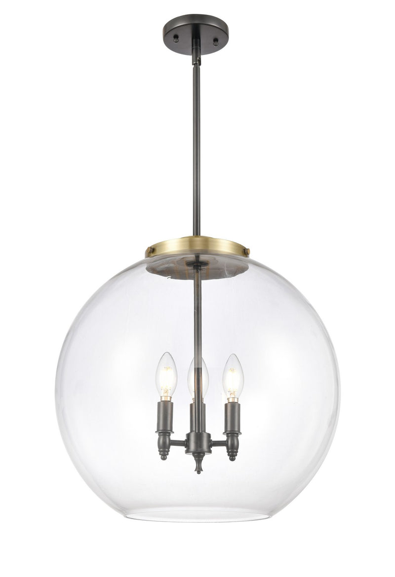 Innovations 221-3S-BAB-G122-18 Three Light Pendant, Black Antique Brass