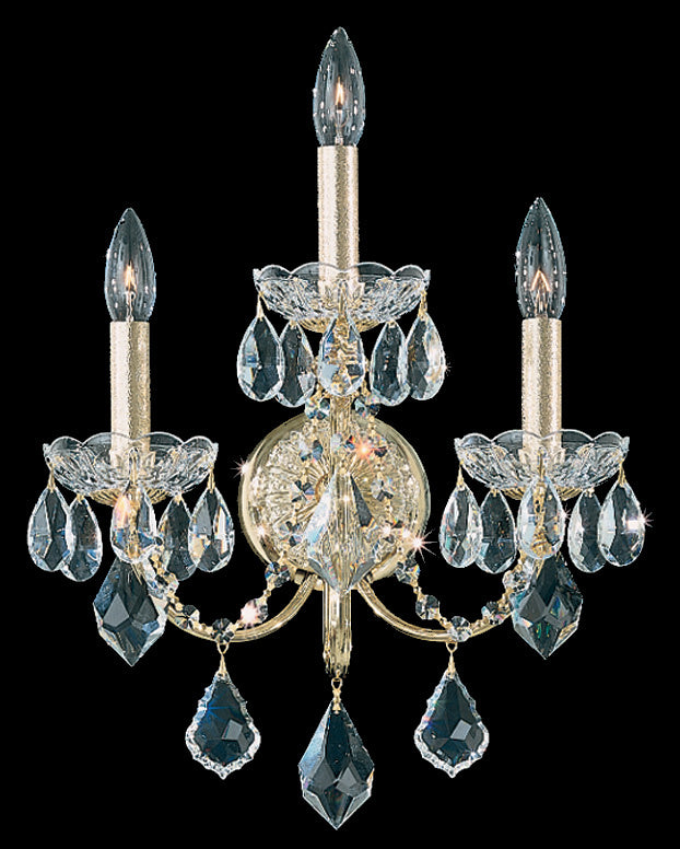 Schonbek 1703-23 Three Light Wall Sconce, Polished Silver