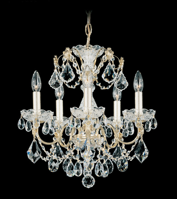 Schonbek 1704-48 Five Light Chandelier, Antique Silver