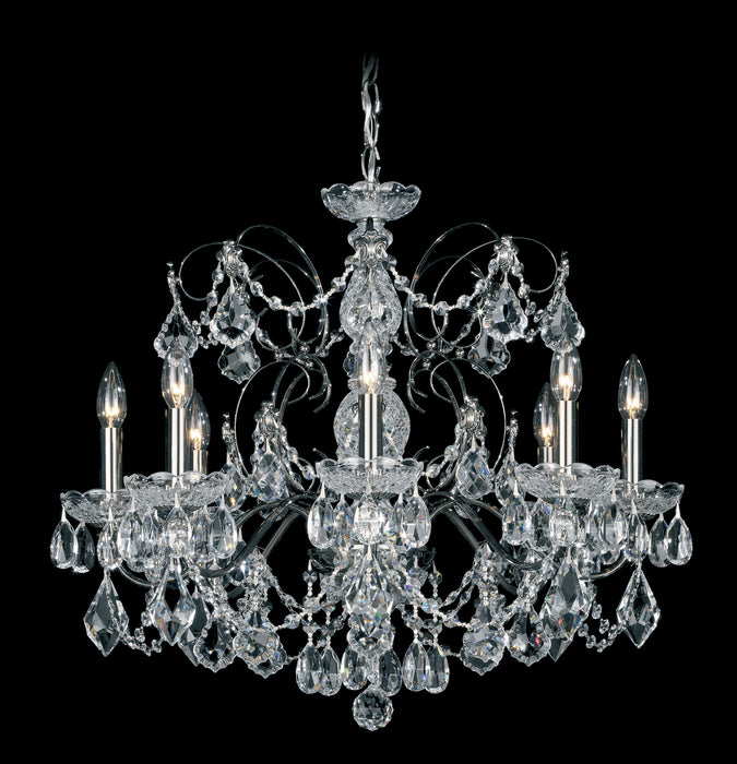 Schonbek 1707-51 Eight Light Chandelier, Black