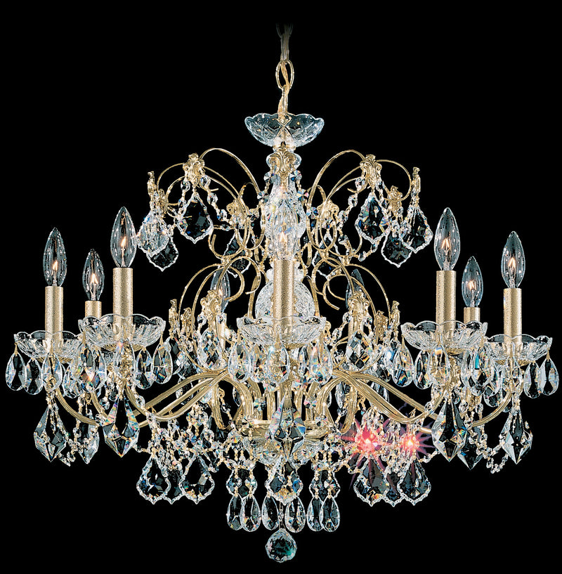 Schonbek 1709-26 Nine Light Chandelier, French Gold