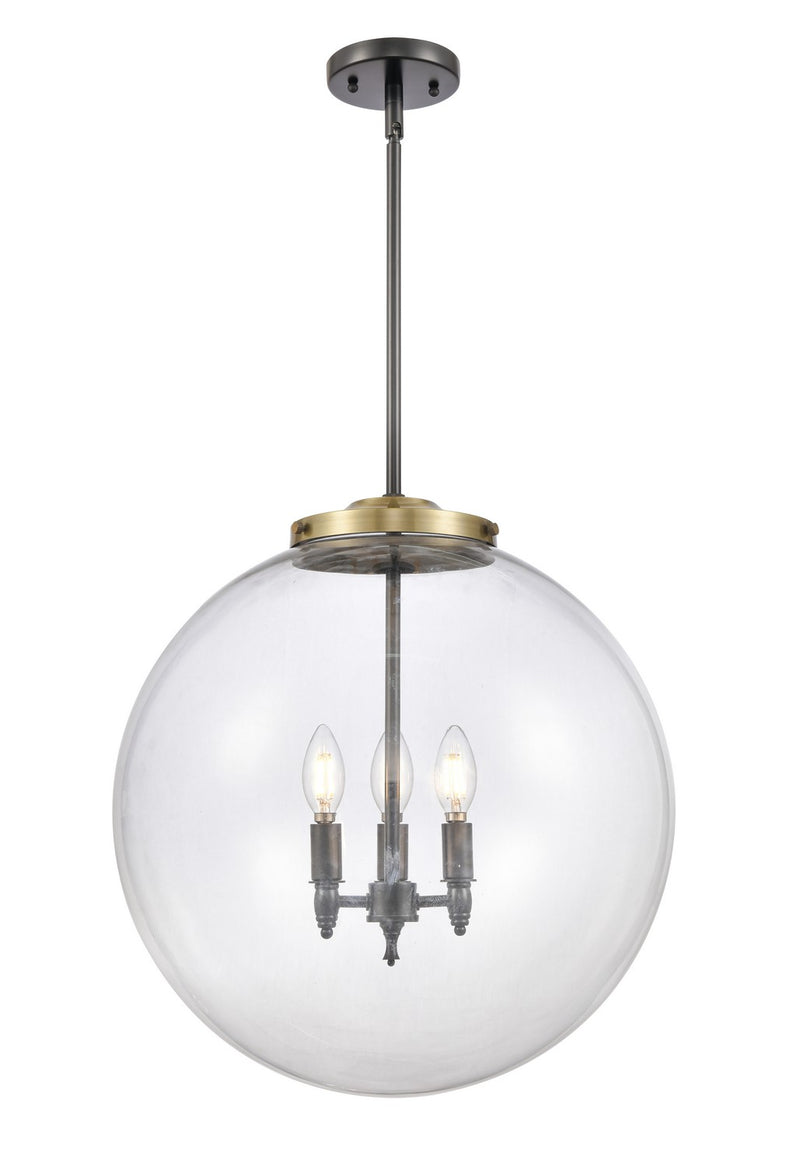 Innovations 221-3S-BAB-G202-18 Three Light Pendant, Black Antique Brass