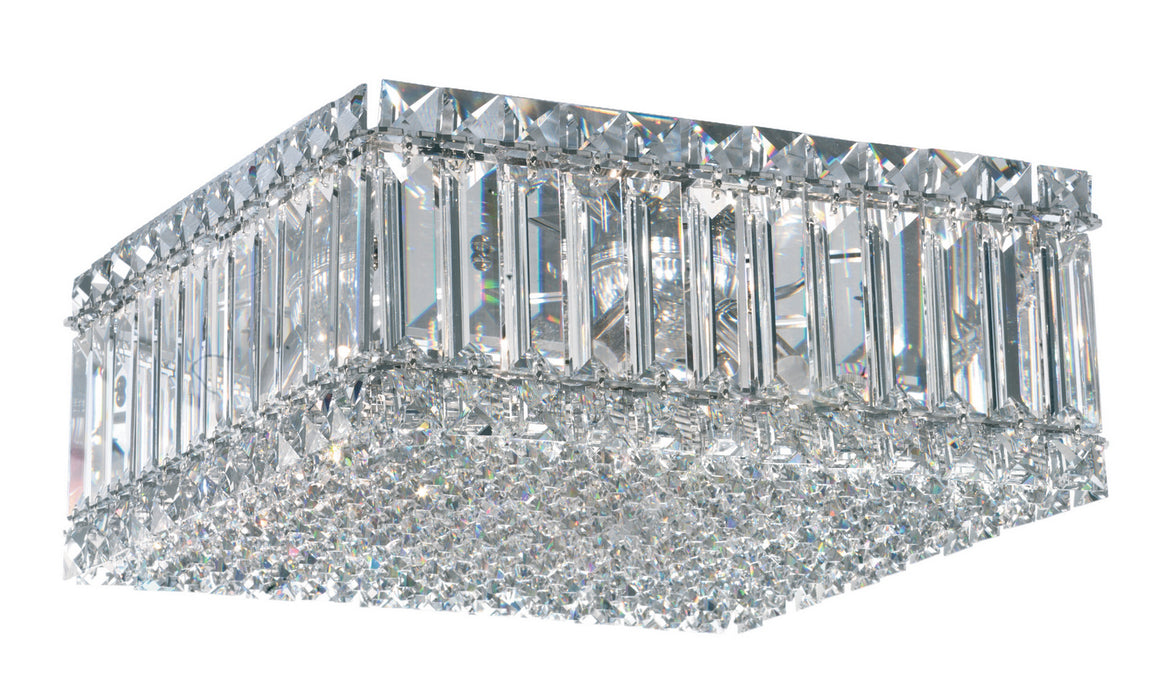 Schonbek 2124R Four Light Flush Mount, Polished Stainless Steel