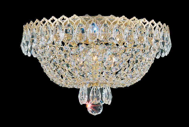 Schonbek 2616-40O Three Light Flush Mount, Polished Silver