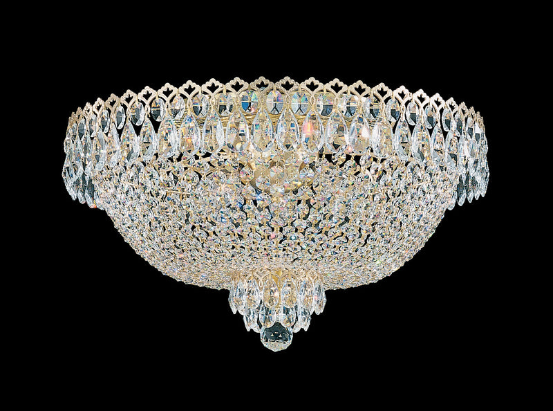 Schonbek 2618-40O Six Light Flush Mount, Polished Silver