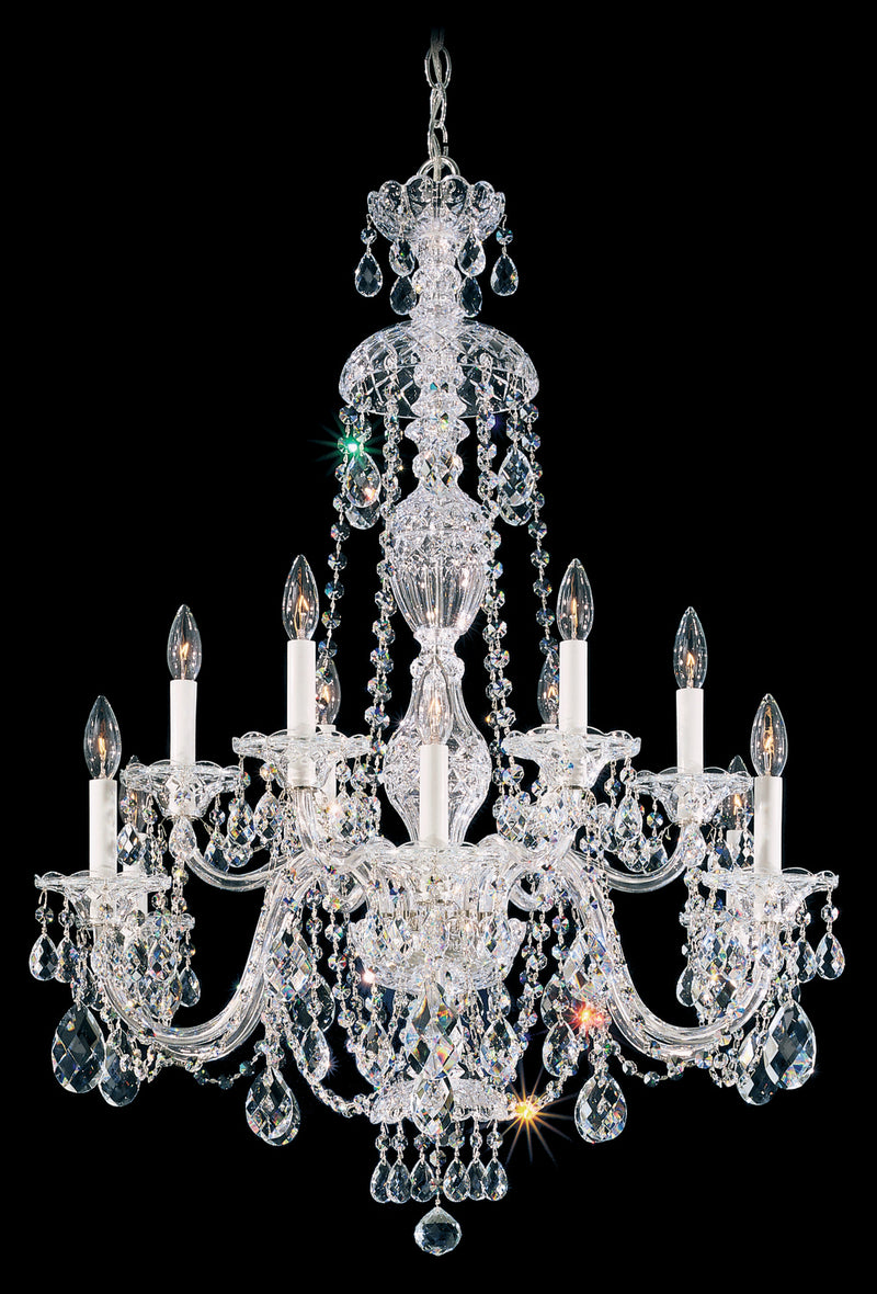 Schonbek 2997-40R 12 Light Chandelier, Polished Silver
