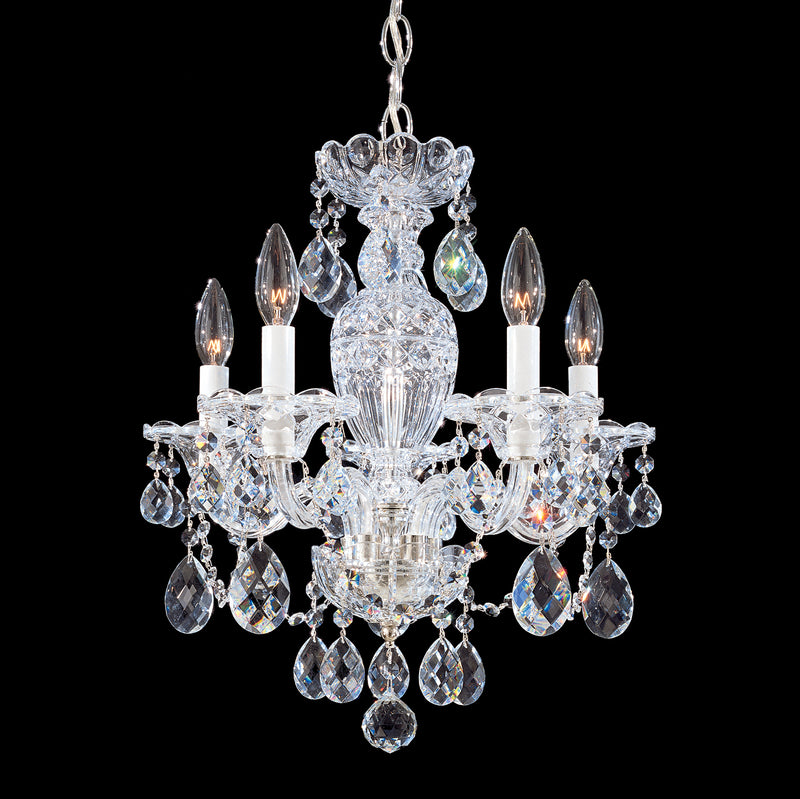 Schonbek 2999-40R Five Light Chandelier, Polished Silver