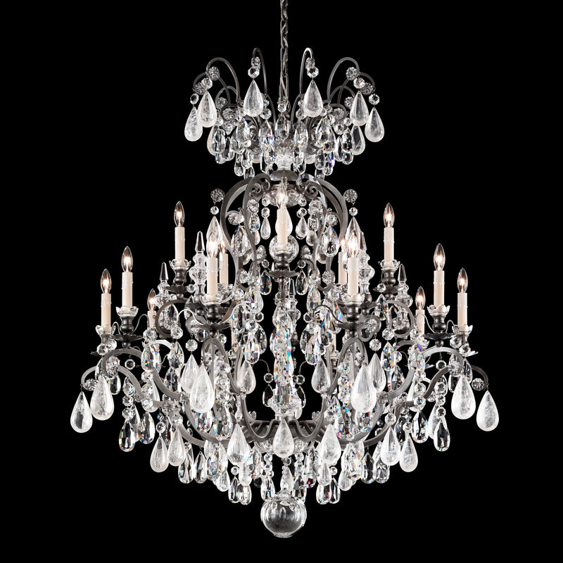 Schonbek 3573-47OS 16 Light Chandelier, Antique Pewter