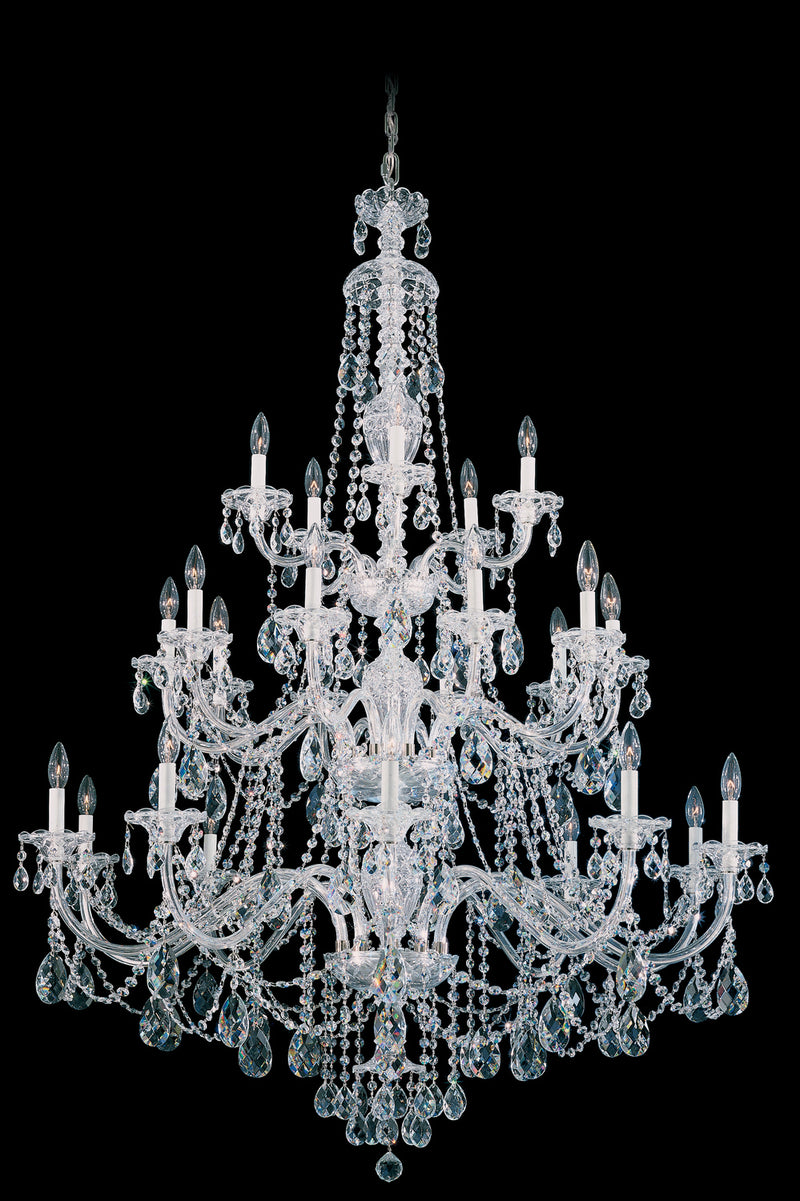 Schonbek 3610-40R 25 Light Chandelier, Polished Silver