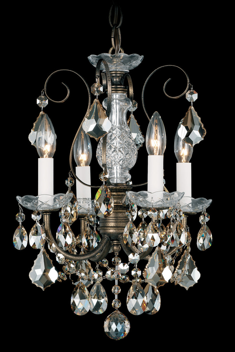 Schonbek 3648-76R Four Light Chandelier, Heirloom Bronze