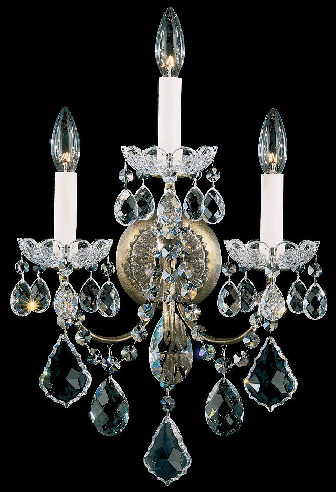 Schonbek 3652-40R Three Light Wall Sconce, Polished Silver