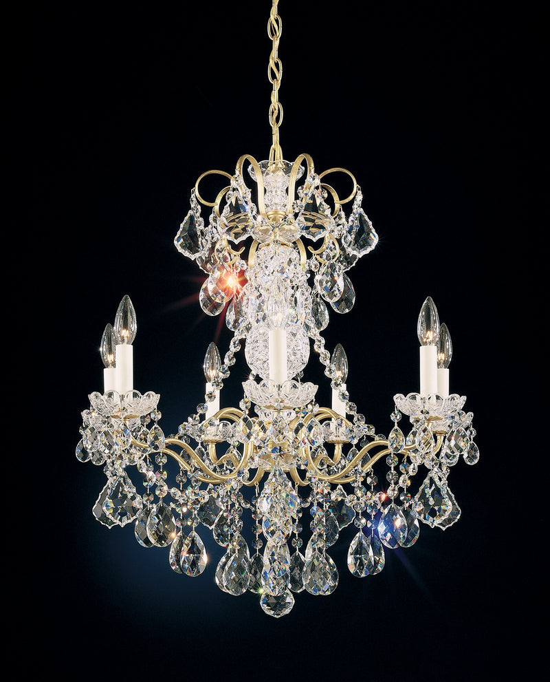 Schonbek 3656-48H Seven Light Chandelier, Antique Silver