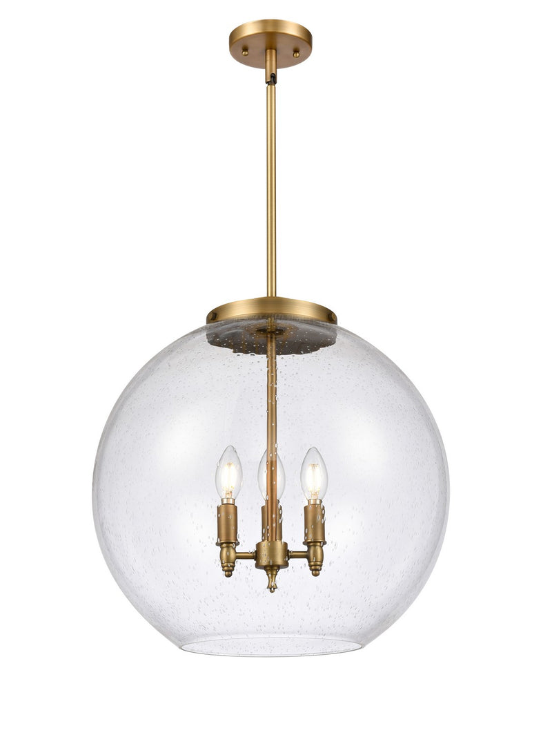 Innovations 221-3S-BB-G124-18 Three Light Pendant, Brushed Brass