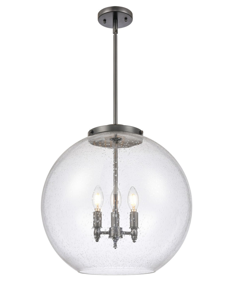 Innovations 221-3S-BK-G124-18 Three Light Pendant, Matte Black