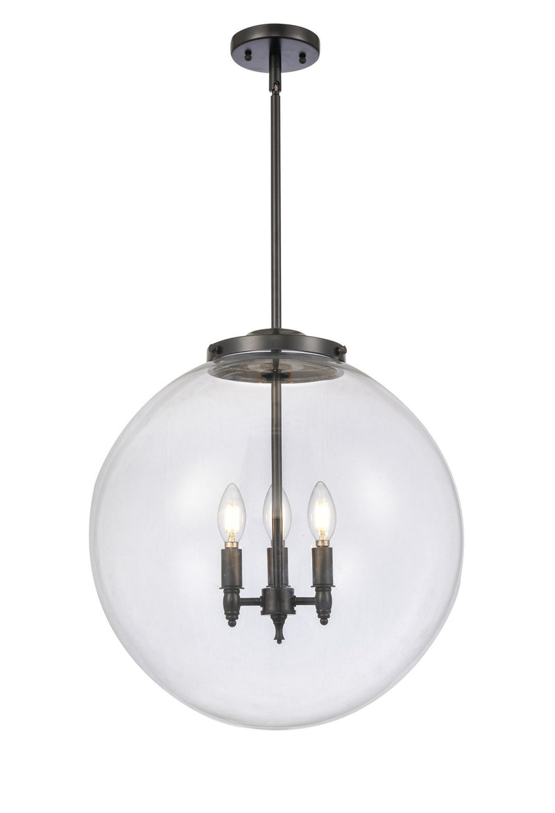 Innovations 221-3S-BK-G202-18 Three Light Pendant, Matte Black