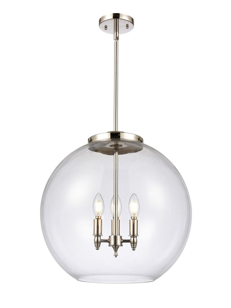 Innovations 221-3S-PN-G122-18 Three Light Pendant, Polished Nickel