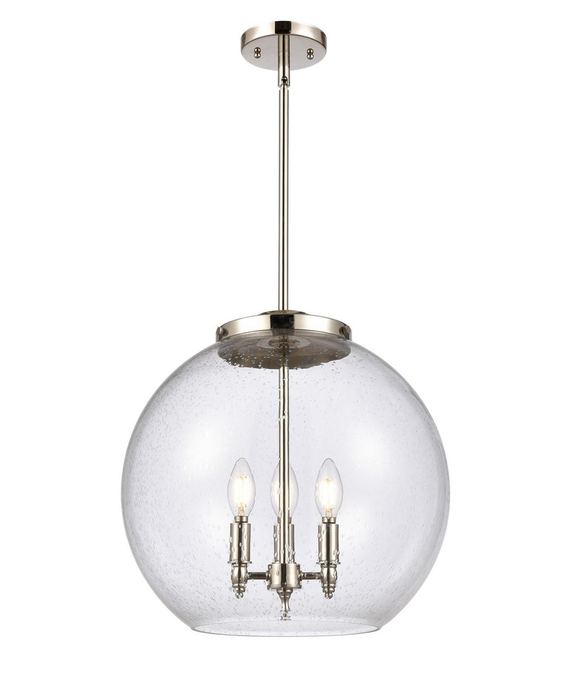 Innovations 221-3S-PN-G124-16 Three Light Pendant, Polished Nickel