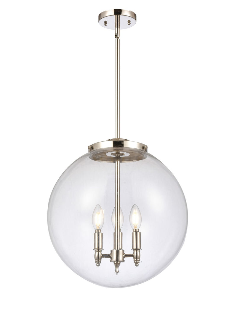 Innovations 221-3S-PN-G202-16 Three Light Pendant, Polished Nickel