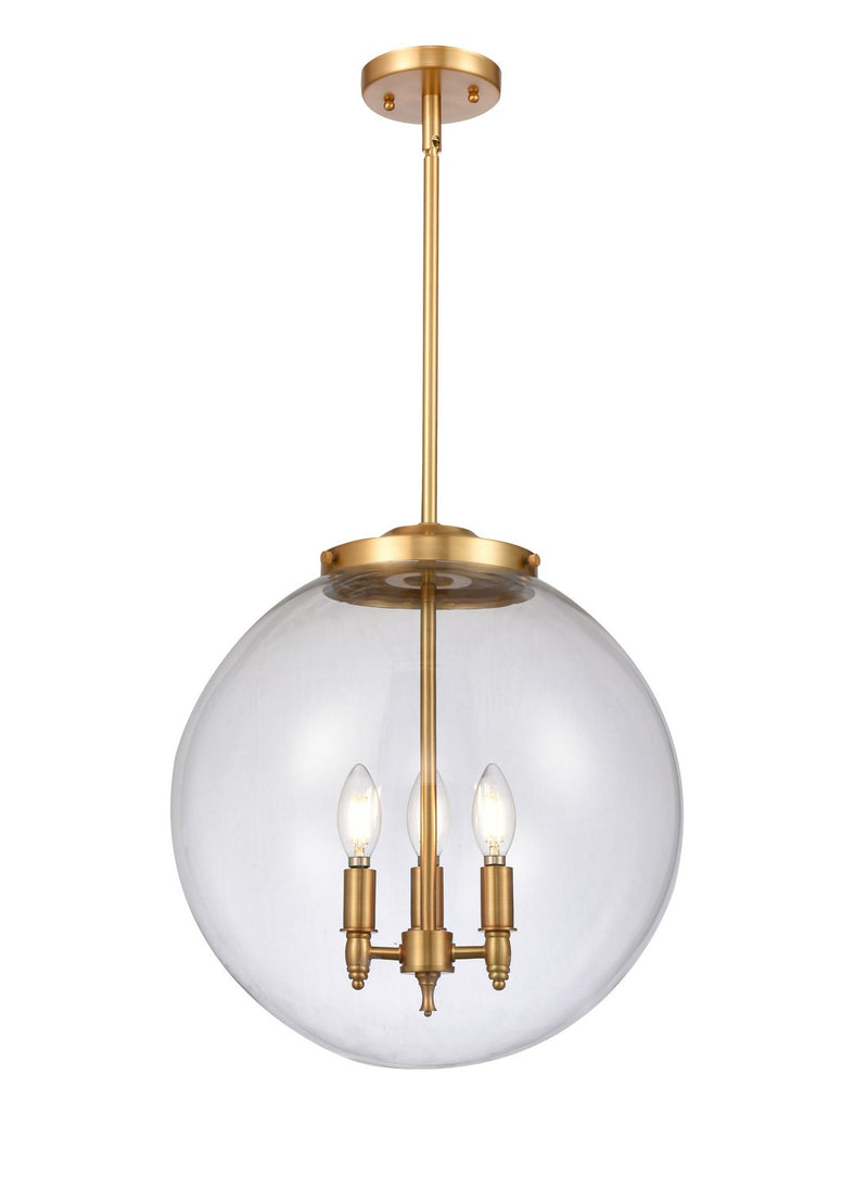 Innovations 221-3S-SG-G202-16 Three Light Pendant, Satin Gold